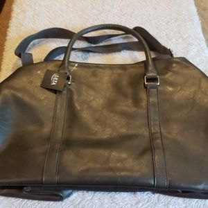 Faux leather tote